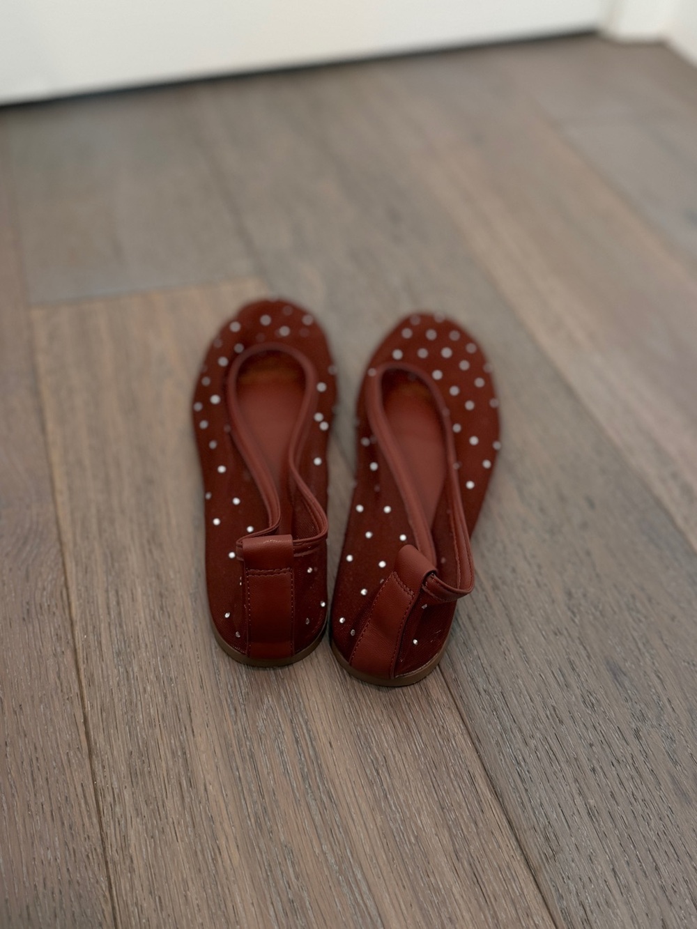 H&M Women’s Red Studded Slingback Flats
